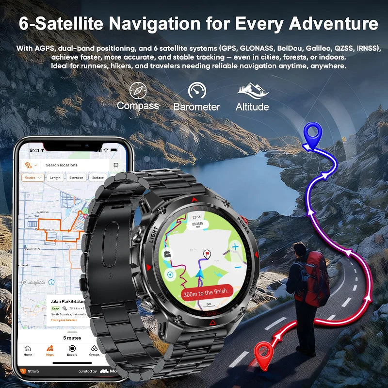 Forerunner 570 GPS Smart Watch 3ATM Waterproof  AMOLED Screen MULTI-BAND GNSS Compass Altimeter Flashlight Sports Smartwatch Men ZEIL