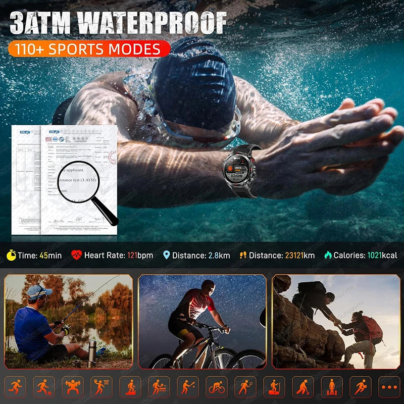 Forerunner 570 GPS Smart Watch 3ATM Waterproof  AMOLED Screen MULTI-BAND GNSS Compass Altimeter Flashlight Sports Smartwatch Men ZEIL